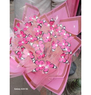 PEMBE KELEBEK BUKETİ